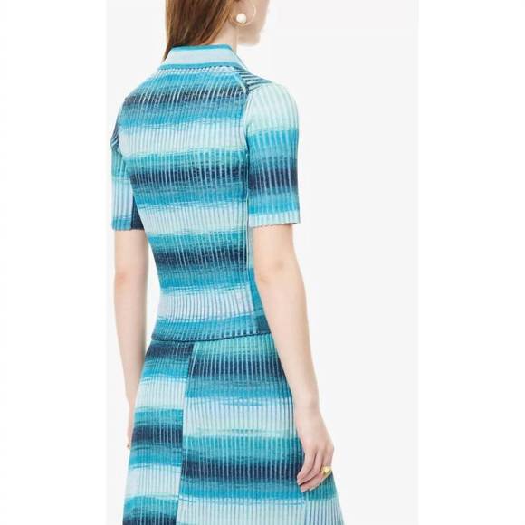 NEW JONATHAN SIMKHAI davina short sleeve polo in bermuda multi - Picture 2 of 4